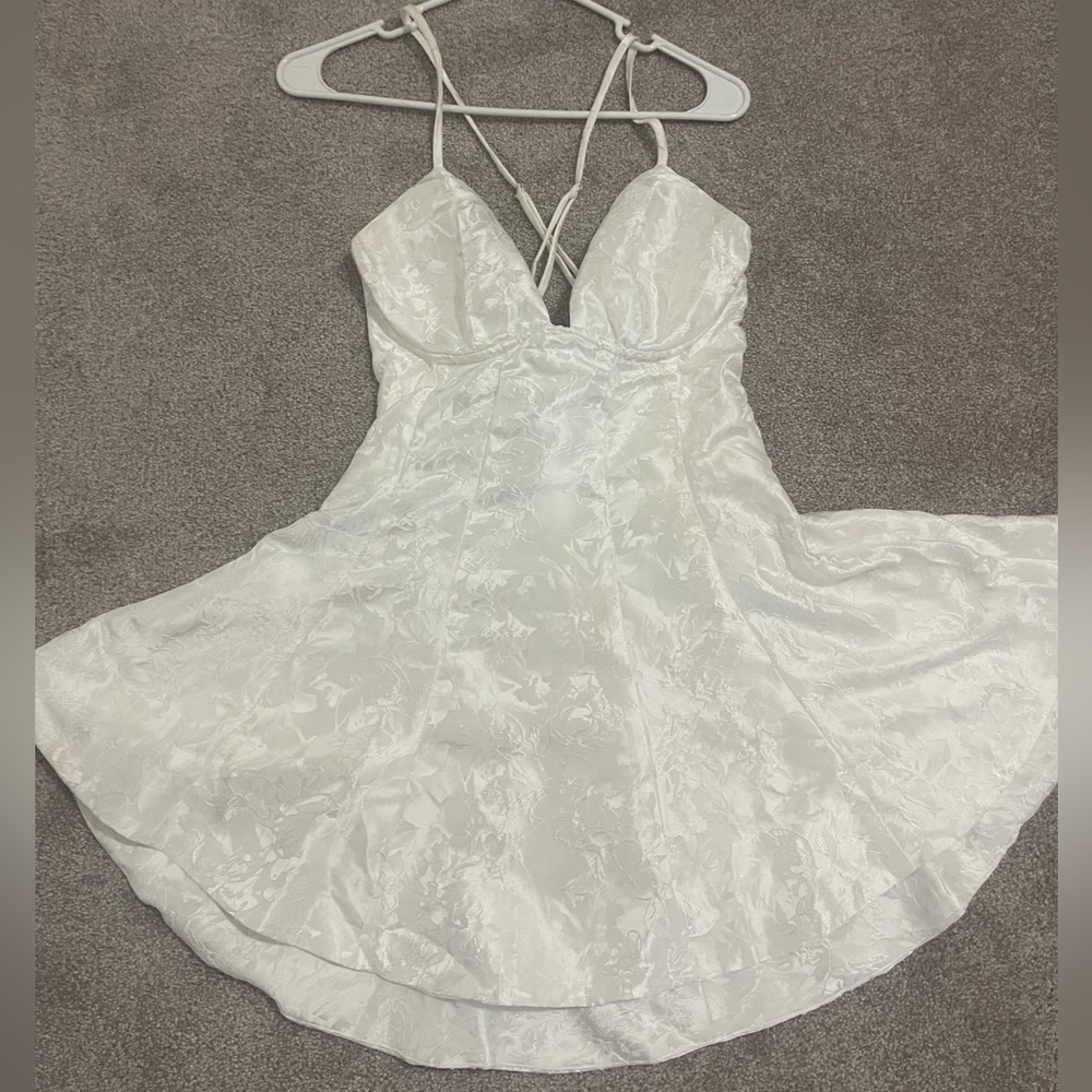 Capture Hearts V-Neck Embroidered Skater Dress
